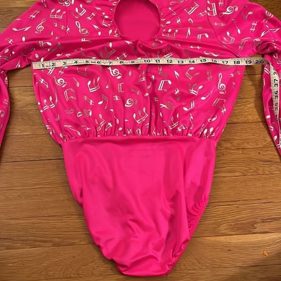 A Wish Come True • unique hot pink music note bodysuit • size M - Picture 5 of 8
